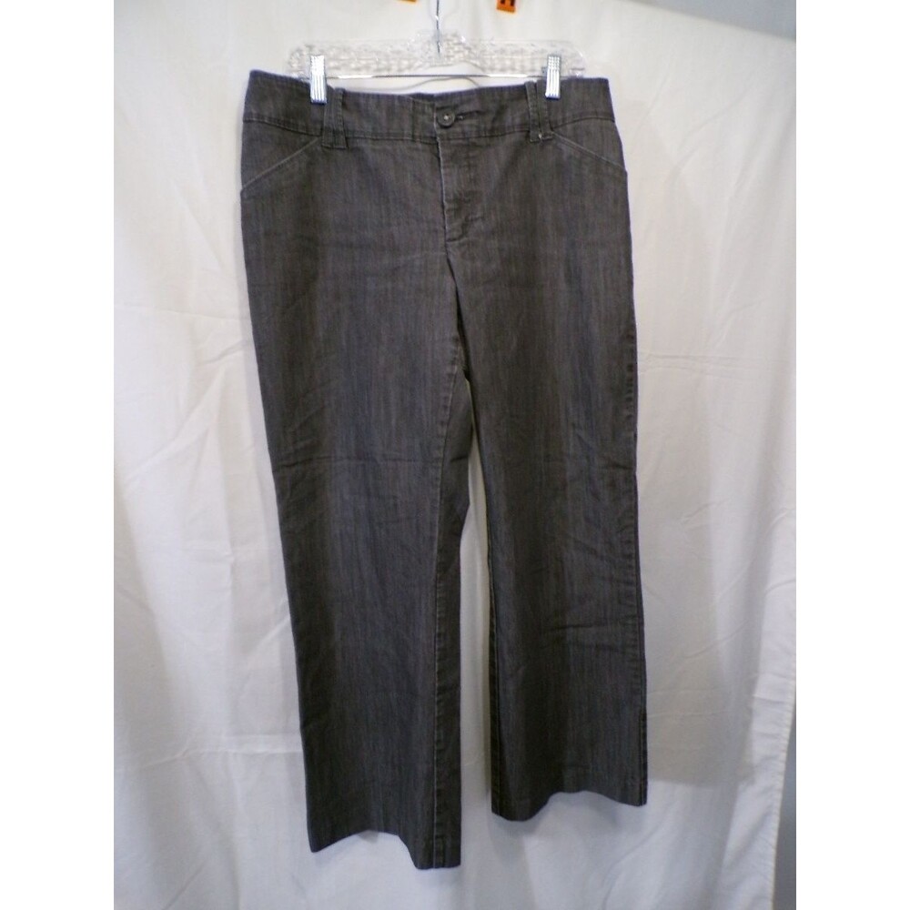 Lee Women's 12 Petite Gray Dress Pants Slim Straight Flat Front